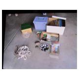 file box,files,bubbles bowl,cords,glass,items