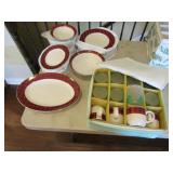 horchow gold tartan dish set