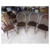 4 nichols & stone co wooden chairs