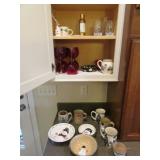 christmas dishes&glasses incl:three rivers pottery