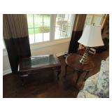 Leisters showcase coffee table,lamp & end table