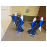 2 stained glass angels