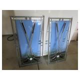 2 stained glass golf wall hangings