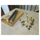 tiny brass candleholders & candles