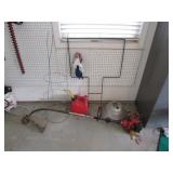 weedeater,gascan,tomato cage,plastic & items