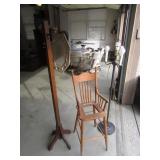 antique high chair & coat tree