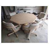 kitchen/poker table w/roll around chairs
