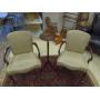 pair of custom upholstered arm chairs