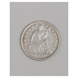 United States  Silver 1857 Seated Half Dime