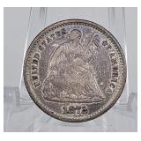 1872-S Seated Half Dime Below Bow