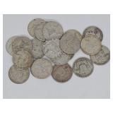 Twenty mixed date Franklin silver halves $10.00