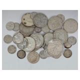 $10.00 face value mixed silver quarters, dimes,