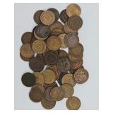 United States Sixty Mixed Date Indian Head Cents