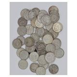 Fifty mixed date silver Roosevelt dimes $5.00