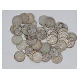 Forty mixed date silver Washington Quarters