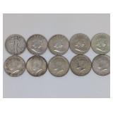 United States  Silver  $5 Ten Mixed Date Silver Ha