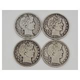 United States  Silver  $2 Four Mixed Date Barber H