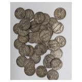 United States  Silver Thirty-Five Mixed Date War N