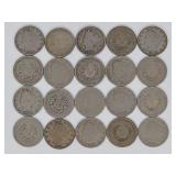 United States  Silver Twenty Mixed Date Liberty "V