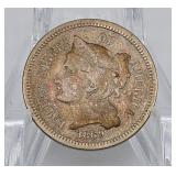 United States 1869 Three Cent Nickel