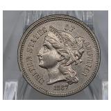 United States 1867 Three Cent Nickel
