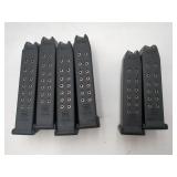 9mm magazines(2x 15rd Glock, 4x 17 rd Glock)