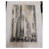 Adrian Hibbins, "Broadway at Times Square" (1929)