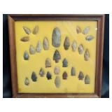 28 framed Native American Arrowheads