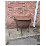 massive cast iron kettle, with spider and lid