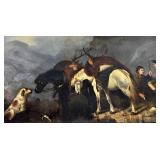19th Century Highland Hunting Scene, O/C, 29"x17"