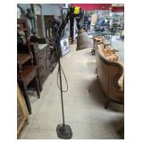 Wrought Iron Floor Lamp with Marbleized Glass Shad