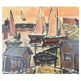 Mid-Century Cubist Abstract, O/C, 22"x18"