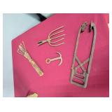 interesting hand wrough iron implements