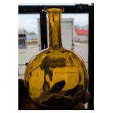 amber colored flask pontil marked