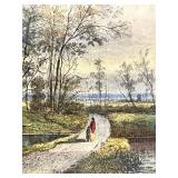 Watercolor, Attributed to G.F. Fuller, Country Lan