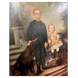 19th Century American Folk Portrait of Two Childre