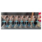 pink and blue stemware