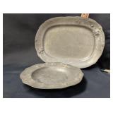 Antique German Pewter tray and Charger