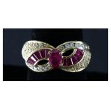 Outstanding 18K Ruby & Diamond Ring