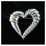 David Yurman Cable Heart Brooch