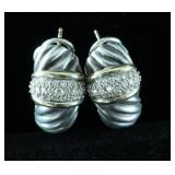 David Yurman Pave Diamond Shrimp Earrings