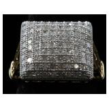 14K Pave Diamond Filigree Fashion Ring