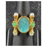 Tagliamonte Blue Venetian Cameo Ring