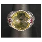 Judith Ripka Citrine & Ruby Ring