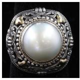 Robert Manse Sterling 18K Bali Mabe Pearl Ring
