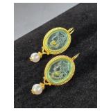 Tagliamonte Blue Venetian Cameo Earrings