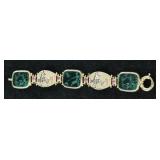 Tagliamont Sterling Venetian Glass & Ruby Bracelet