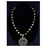 French Kande Medallion Necklace