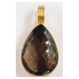 Dina Mackney Designs Sterling Gold Tone Smoky Quar