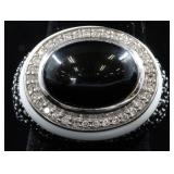 14K Onyx, Agate &6 Diamond Fashion Ring